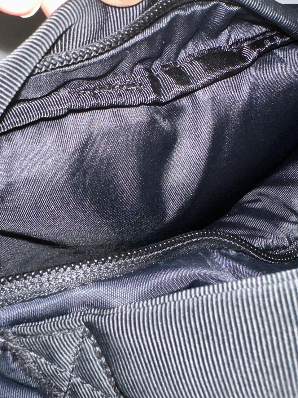 Lululemon Backpack Black On Black Shoulder Straps Zip Close Mesh Compartments